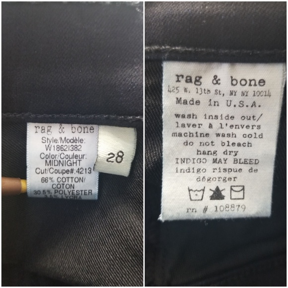 Rag & Bone Exposed Side Zip Skinny Jean's Sz 28 - Picture 7 of 8